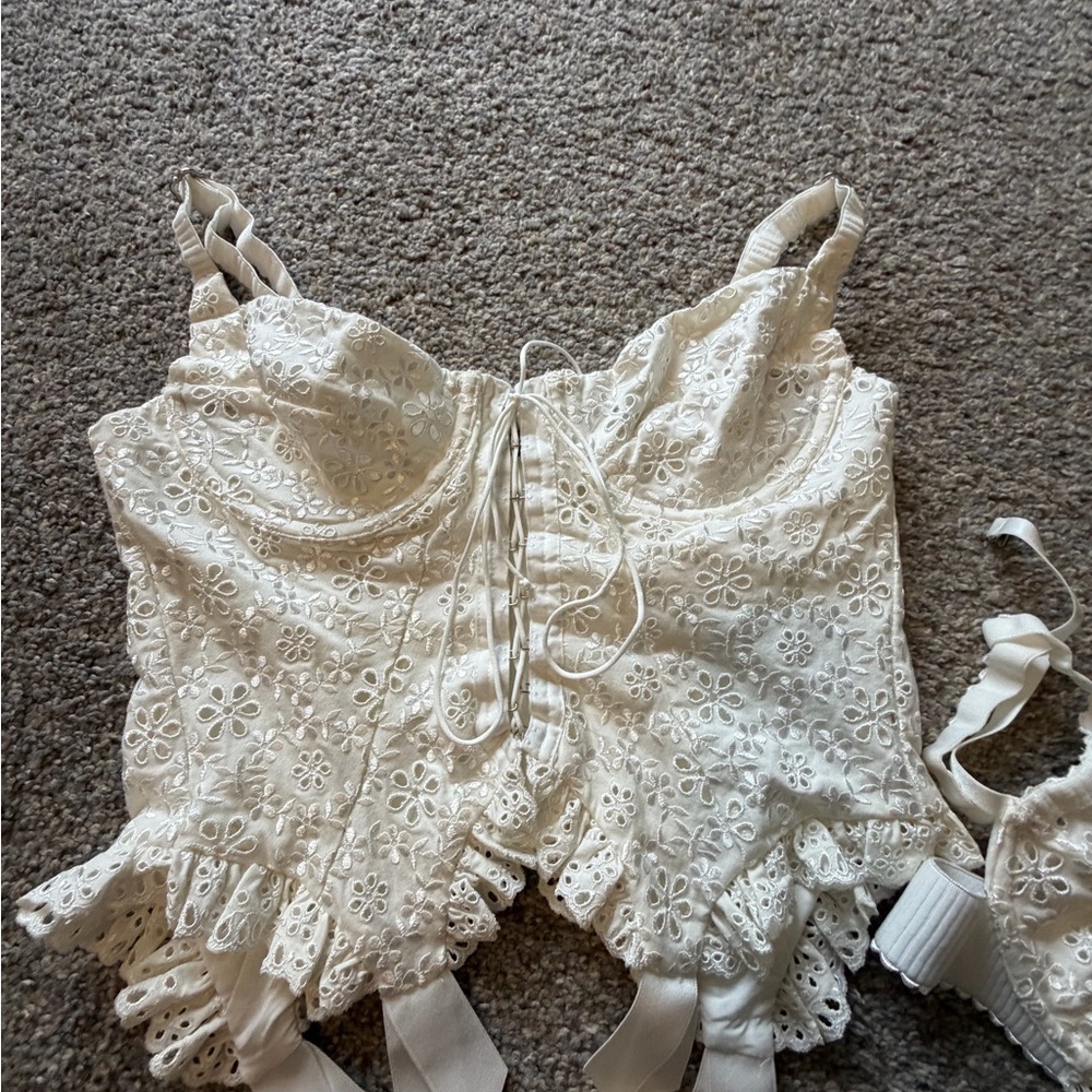 NWOT For Love & Lemons Lace Corset Top